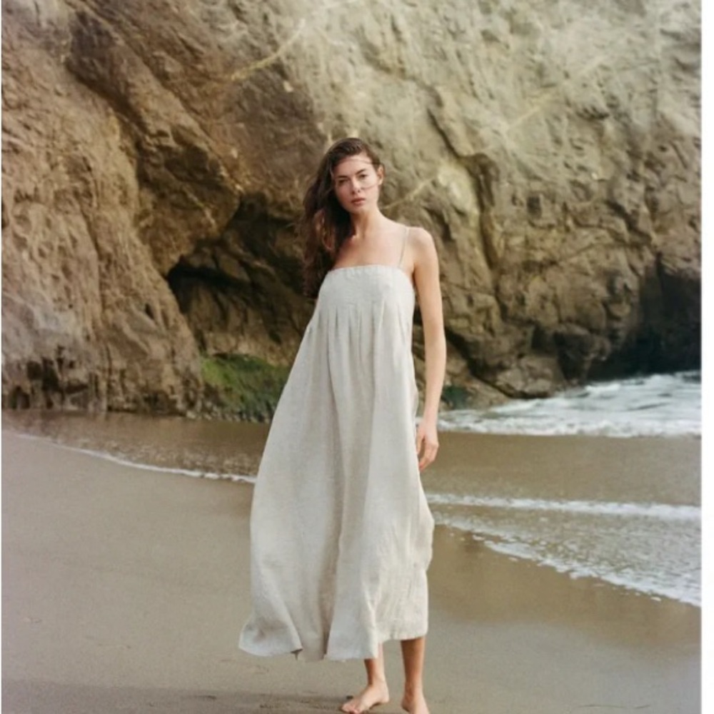 Chic Tan A.REN‎ Lagenlook boho hippie Maxi Dress